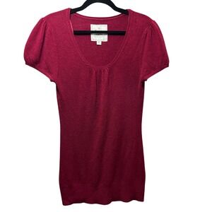 Energie Knit Top Short Sleeve‎ Puff Sleeve Scoop Neck Tee Shirt XL